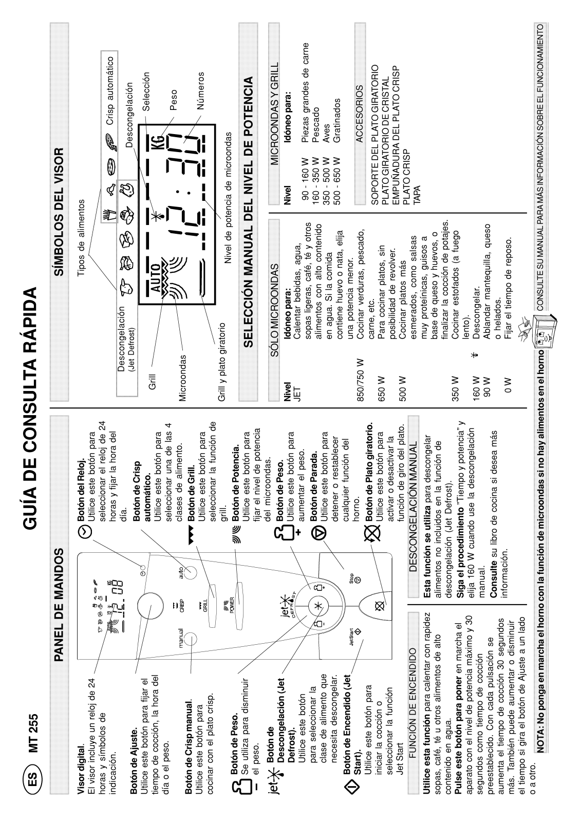 Whirlpool MT 255 / WHITE, MT 255/BL, MT 255/N&D BLUE, MT 255/YELLOW, MT 255/NOIR INSTRUCTION FOR USE