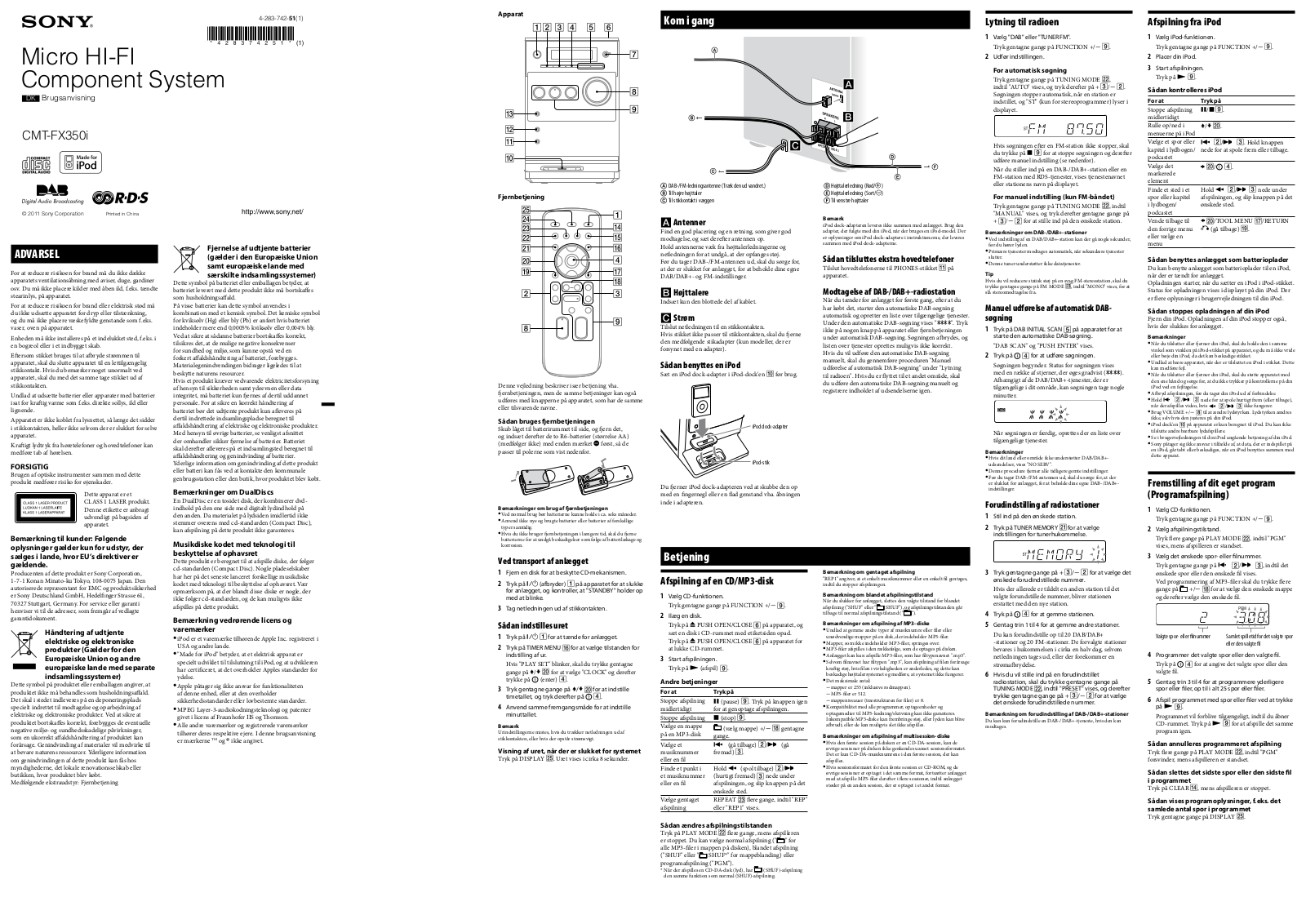 Sony CMT-FX350I User Manual