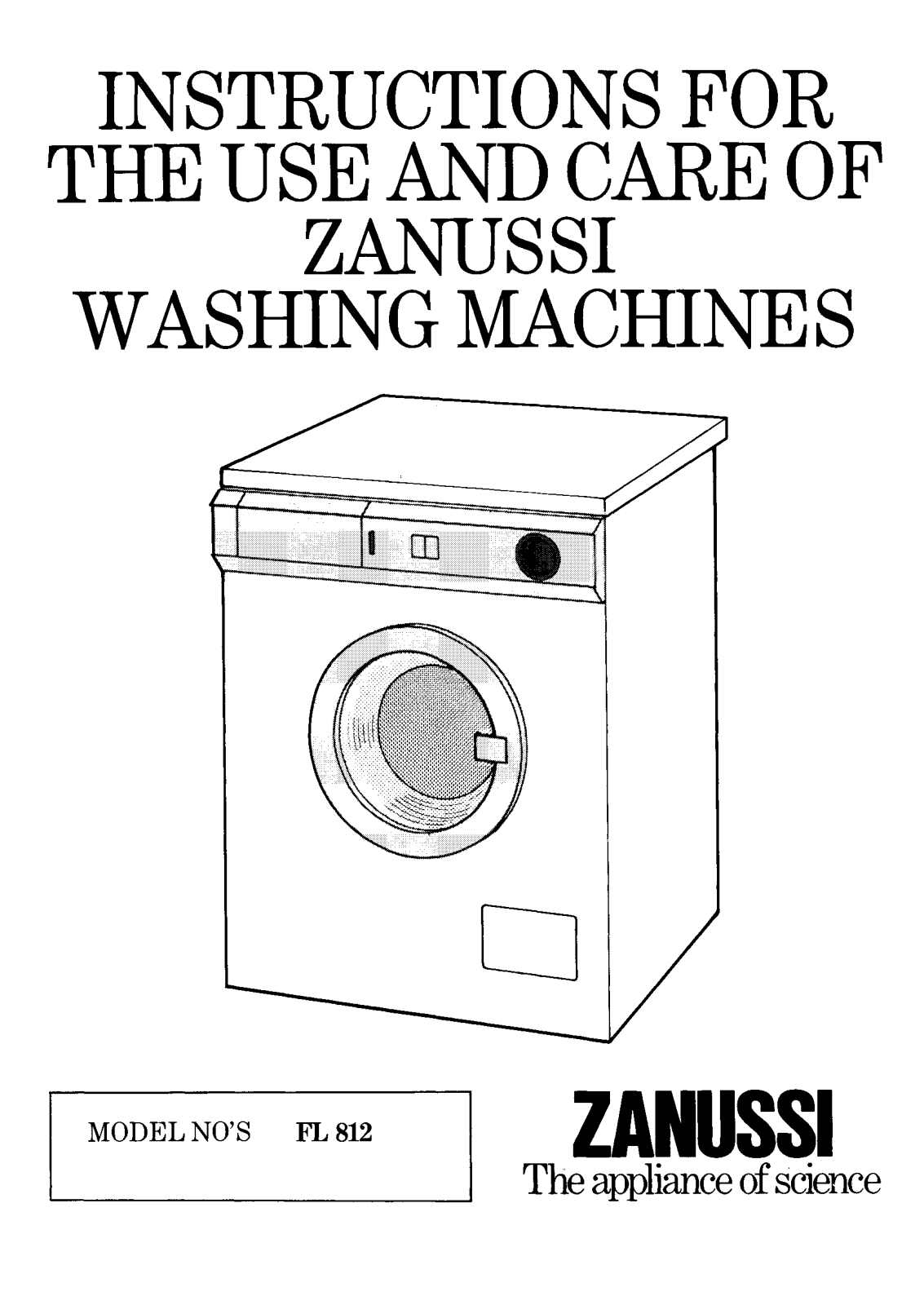 Zanussi FL812 User Manual