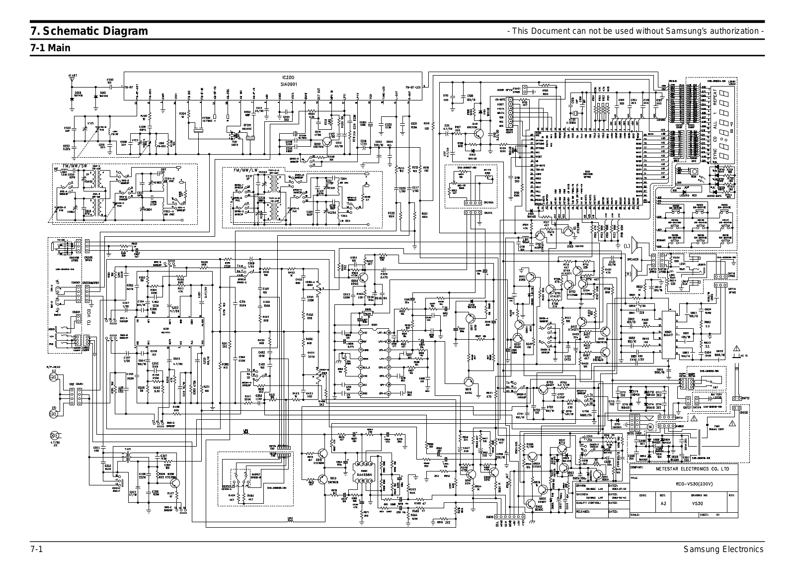 SAMSUNG RCD-VS30 Schematics