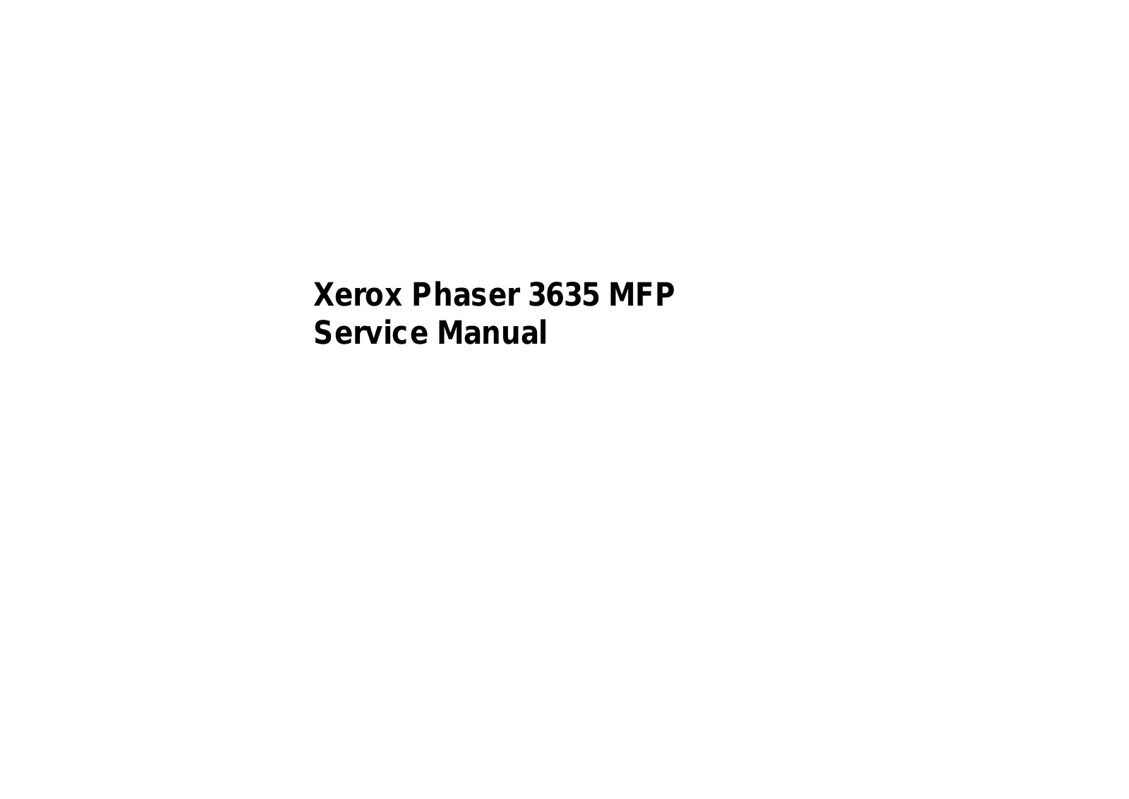 Xerox Phaser 3635 MFP Service Manual