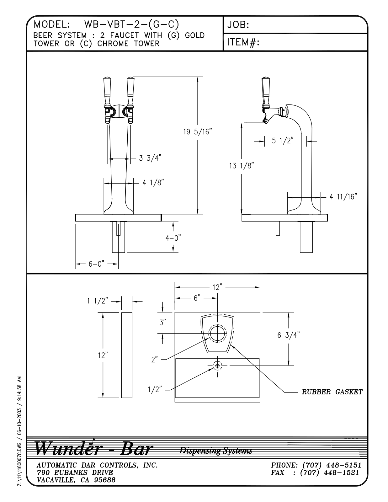 Wunder Bar WB-VBT-2-C User Manual