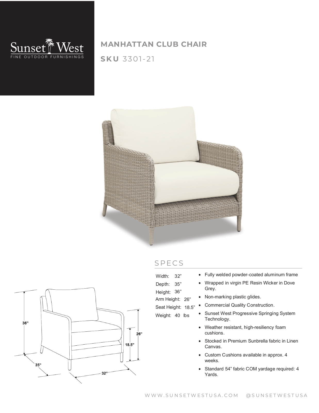 Sunset West XSW1518 Specifications - ManualMachine.com