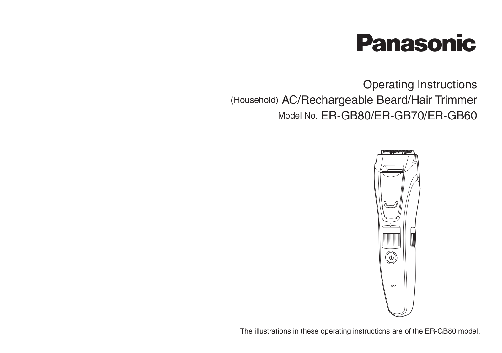 Panasonic ER-GB60, ER-GB80 User Manual