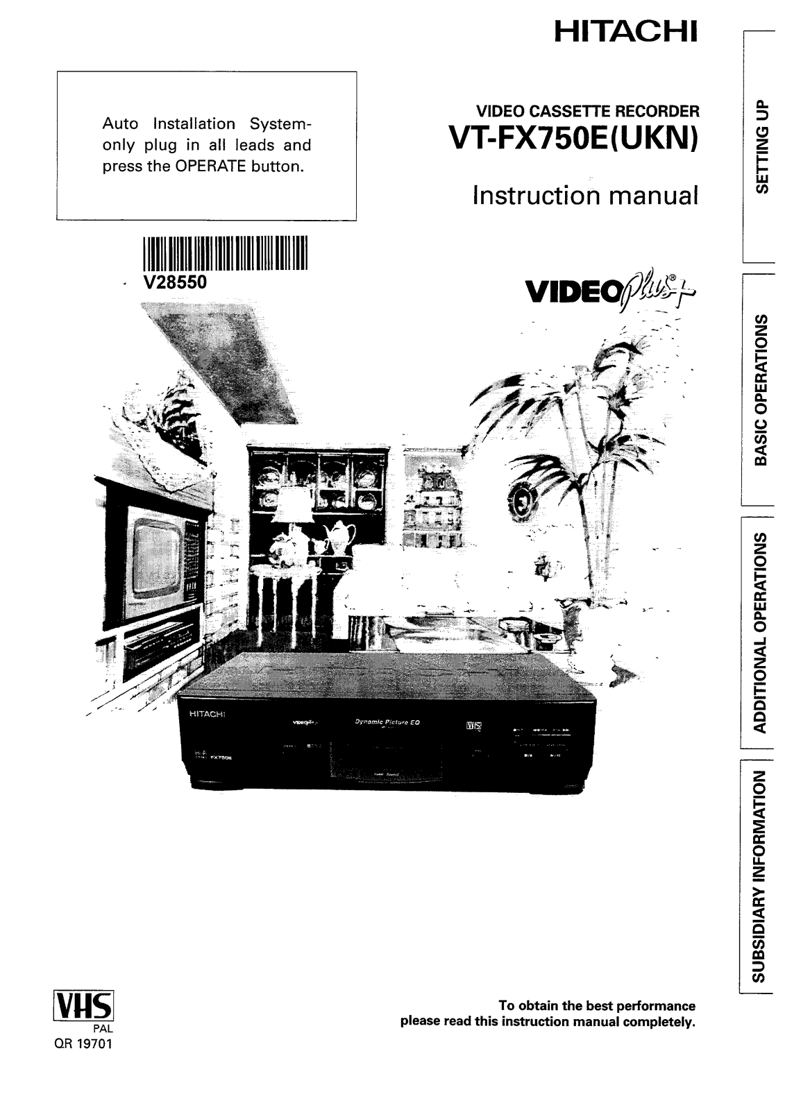 Hitachi VTFX750EUKN User Manual