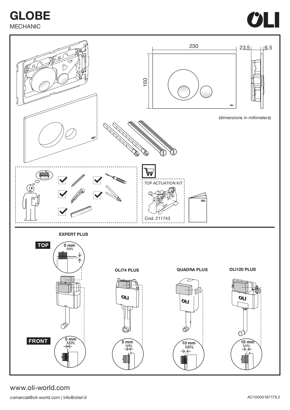 OLI GLOBE MECHANIC Installation guide