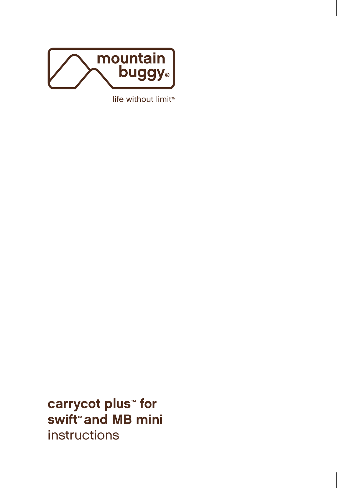 Mountain Buggy carrycot plus Instructions Manual