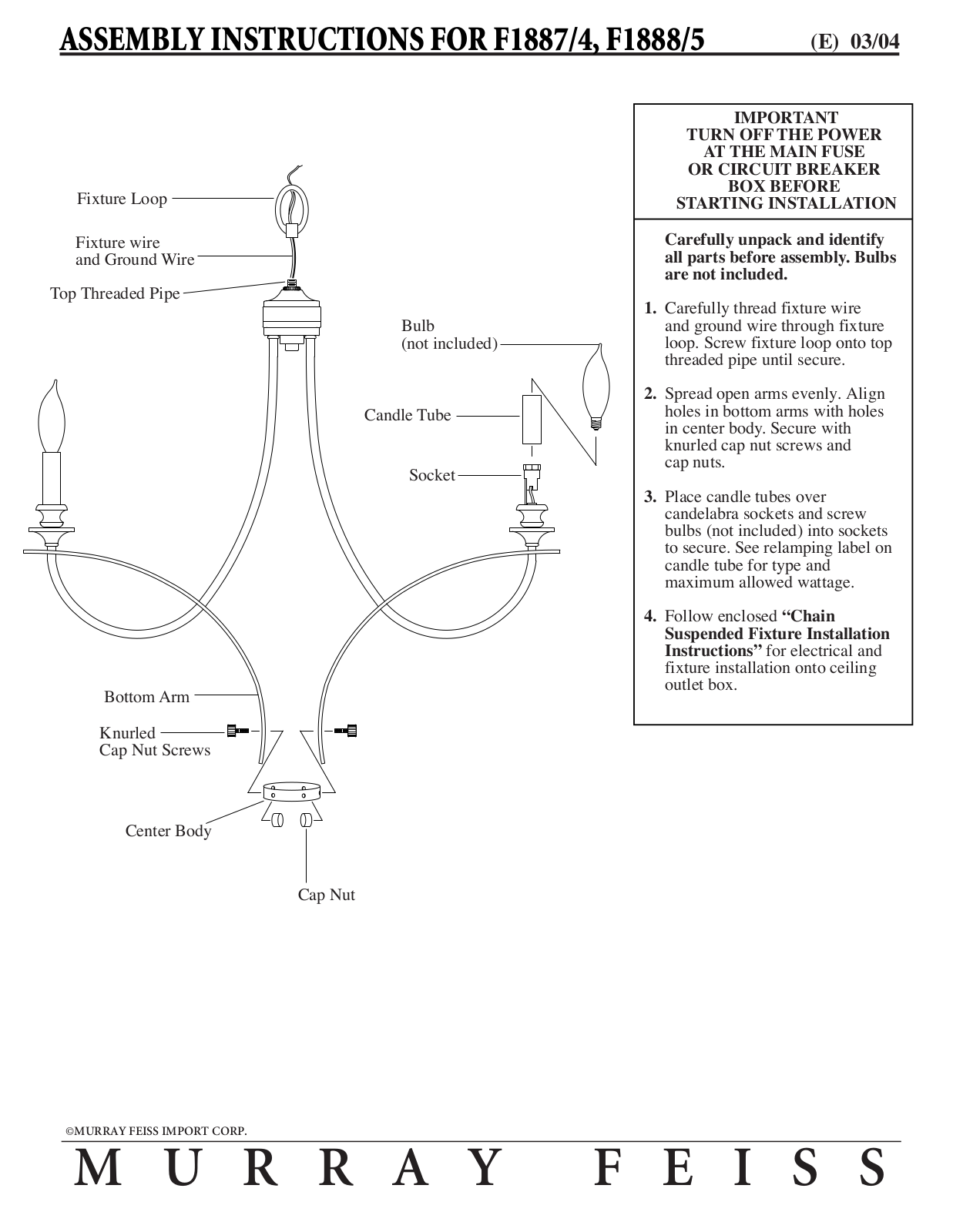 Feiss F1887 User Manual