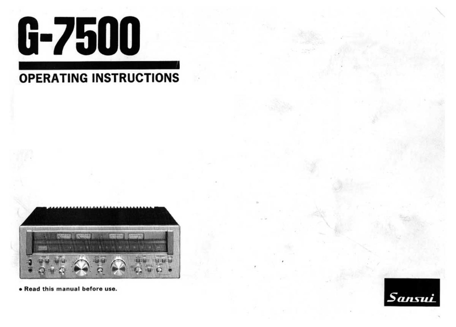 Sansui G-7500 Owners manual