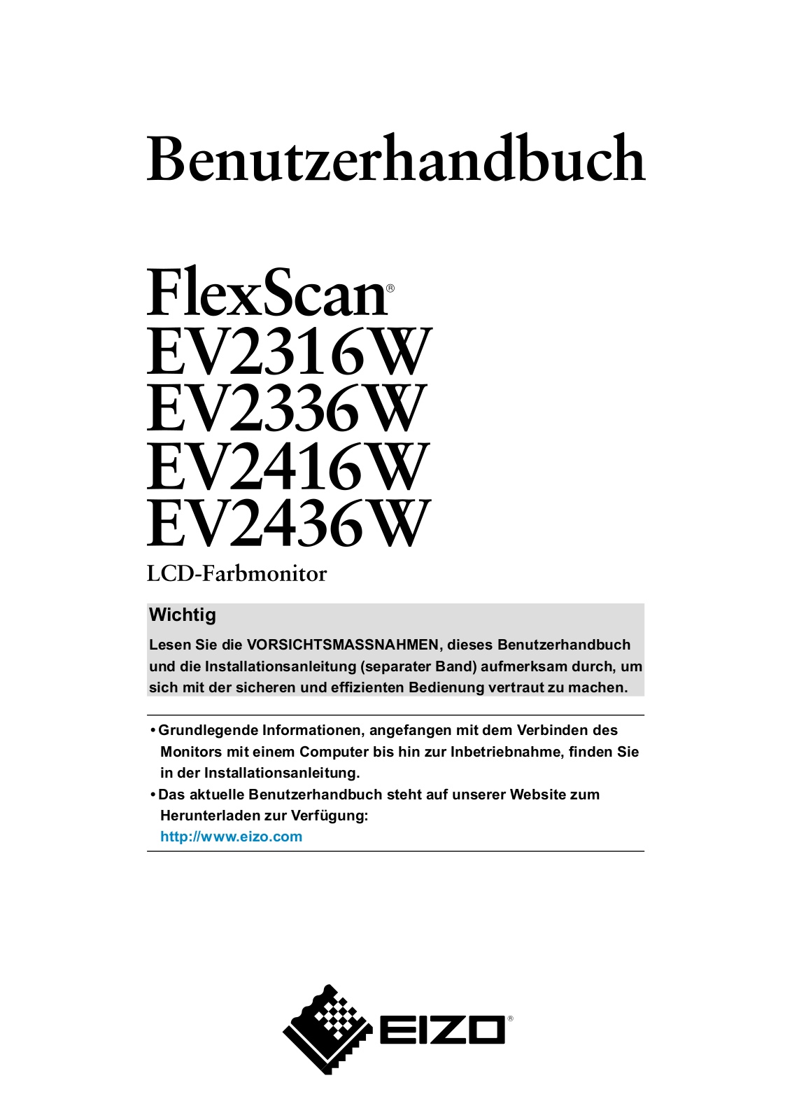 Eizo EV2336W, EV2316W, EV2416W, EV2436W User Manual