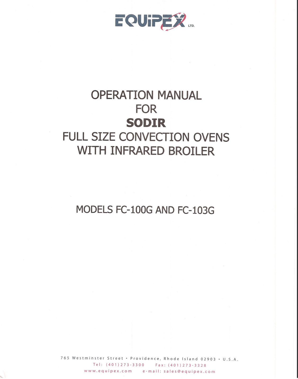 Equipex FC-100G Installation  Manual