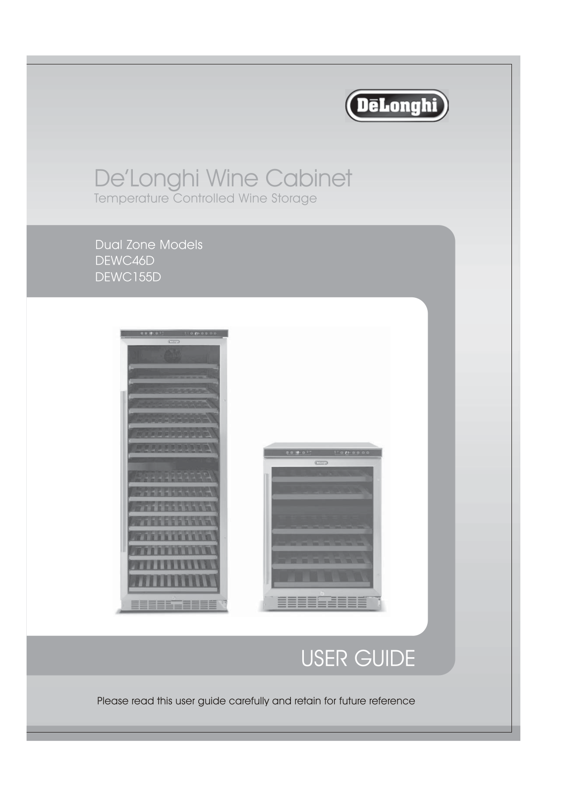 Delonghi DEWC155D Installation and Operation Guide