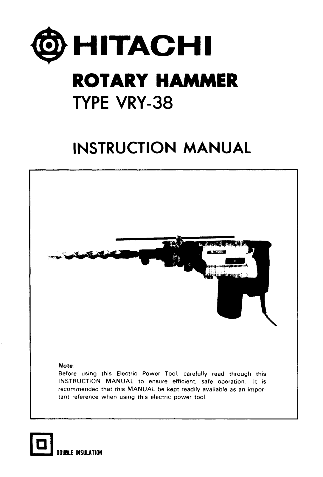 Hitachi VRY38 User Manual