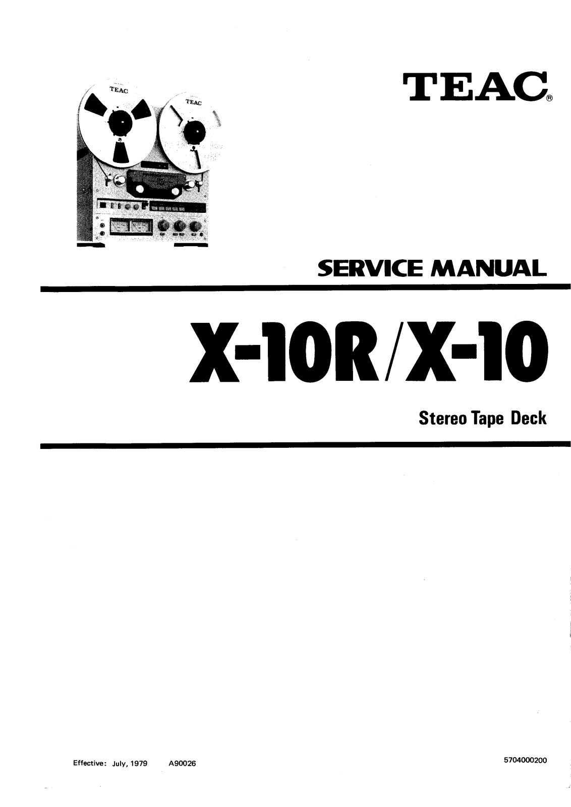 TEAC X-10, X-10-R Service manual