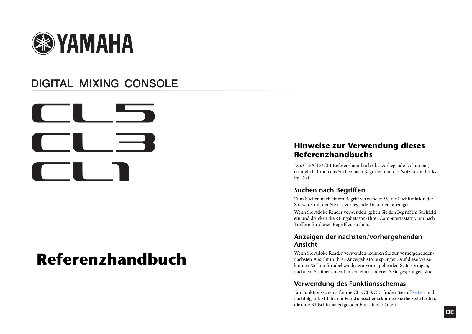 Yamaha CL3, CL5, CL1 User Manual