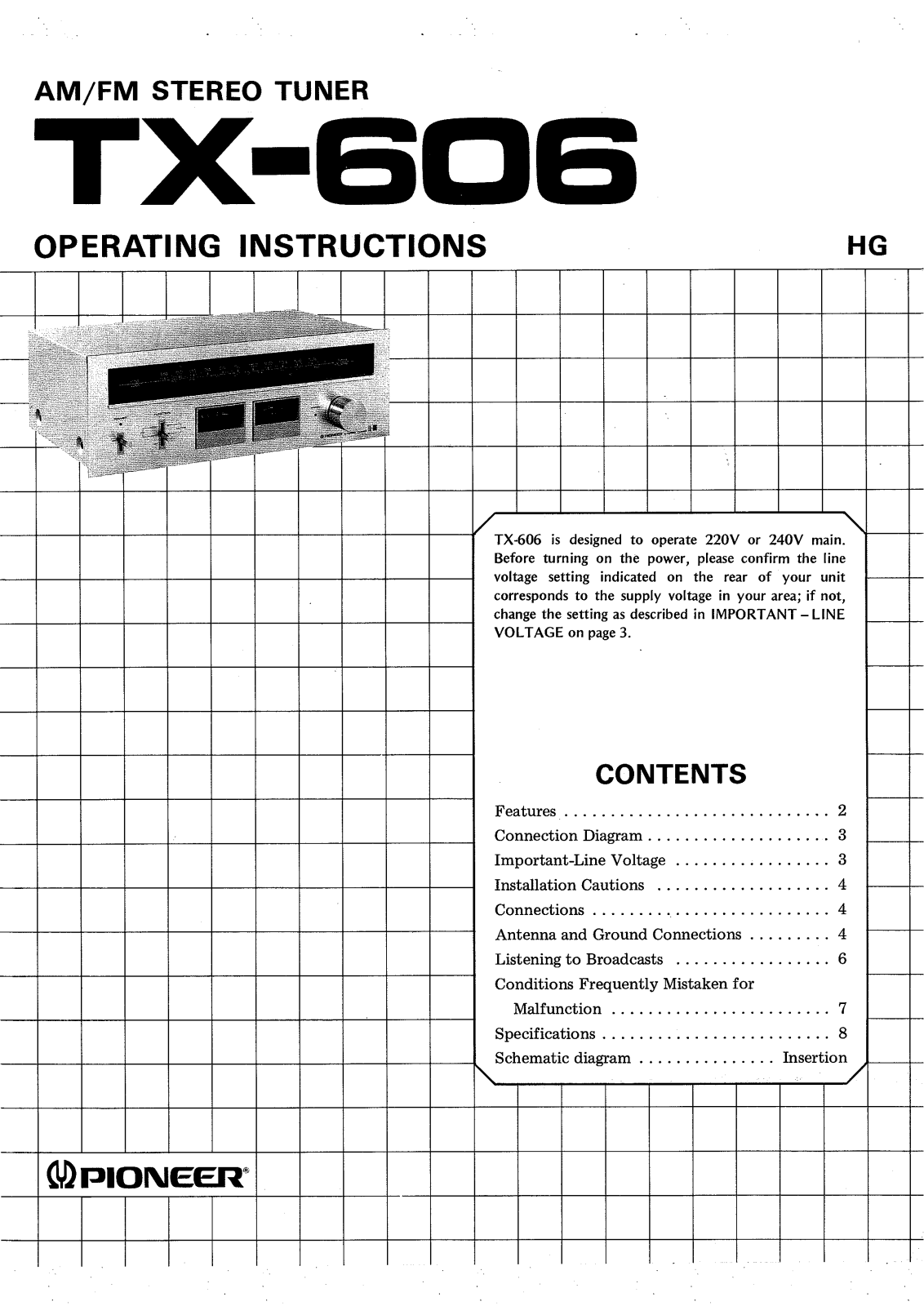 Pioneer TX-606 User Manual