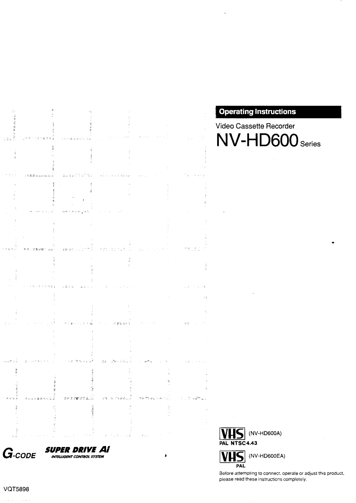 Panasonic NV-HD600EA Operating Instruction