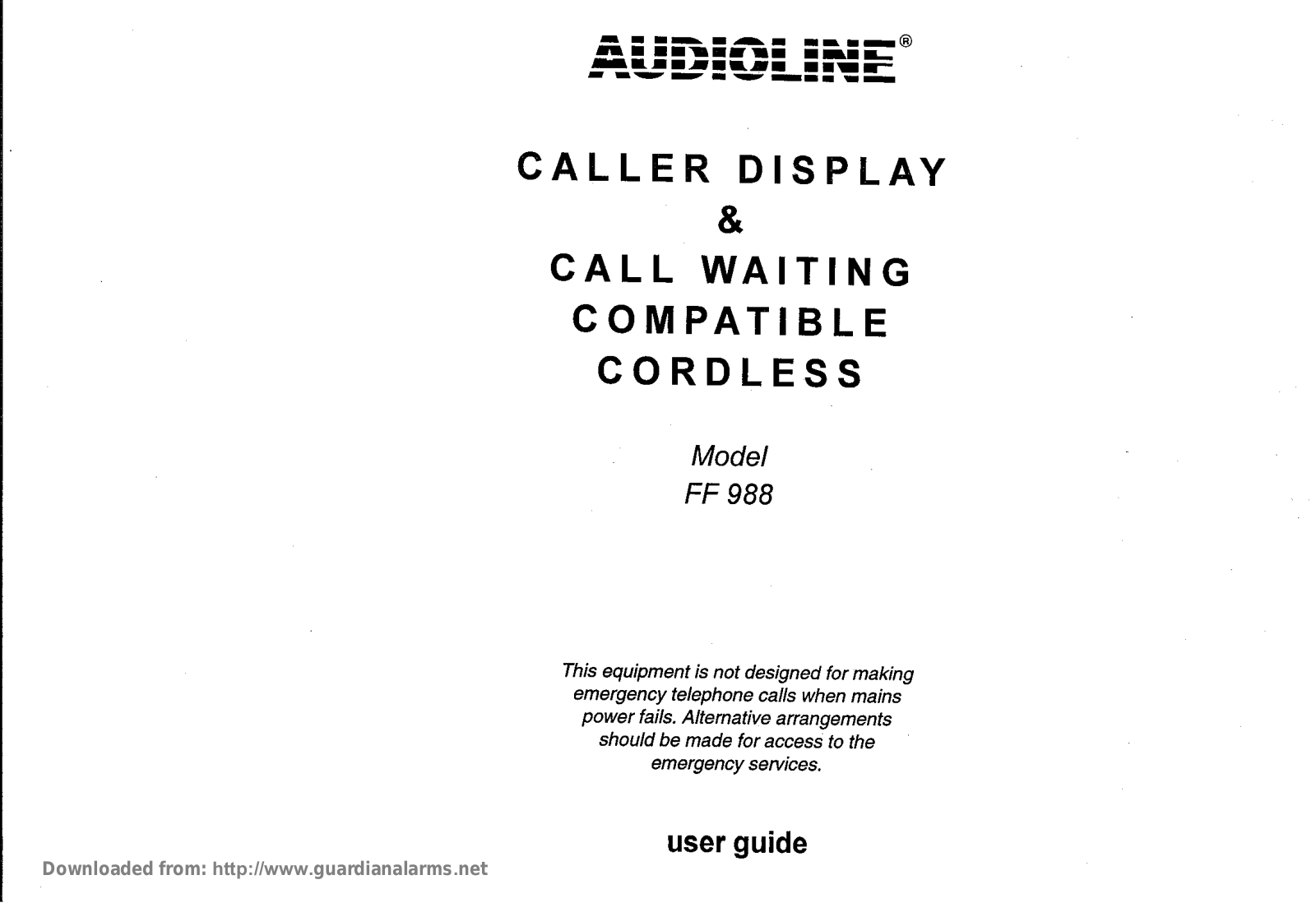 Audioline FF988 User Manual