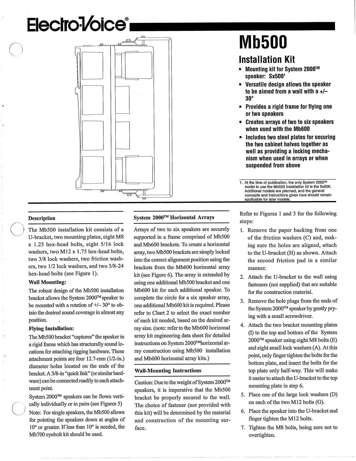 Electro-Voice MB500 User Manual