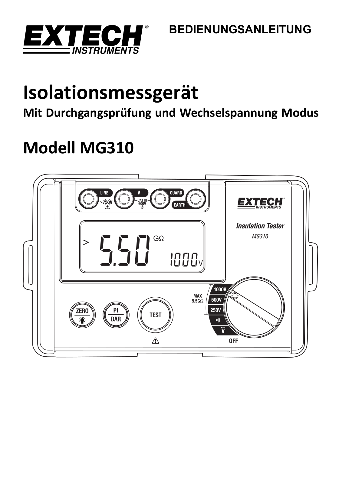 Extech MG310 User guide