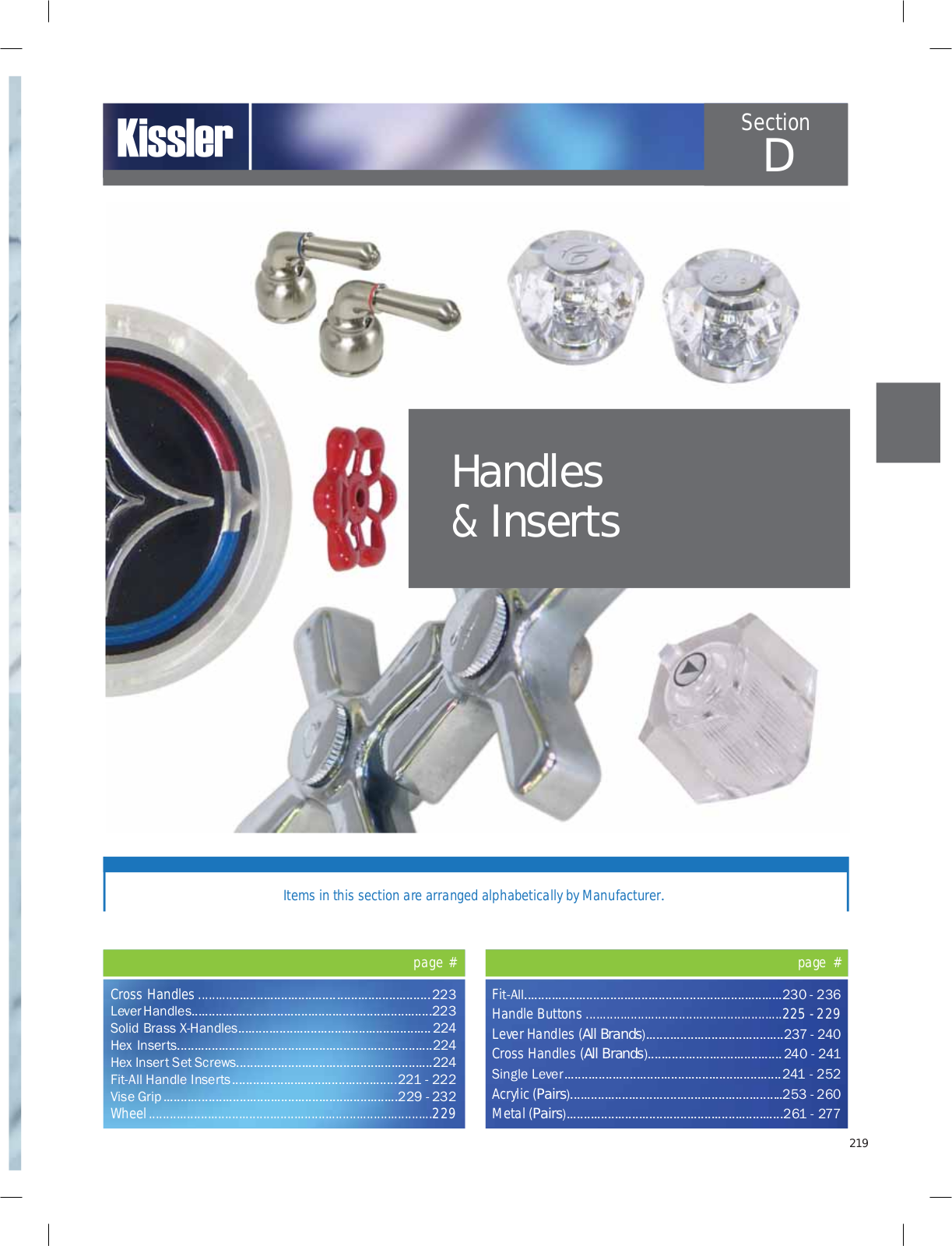 Kissler Handles  Inserts User Manual