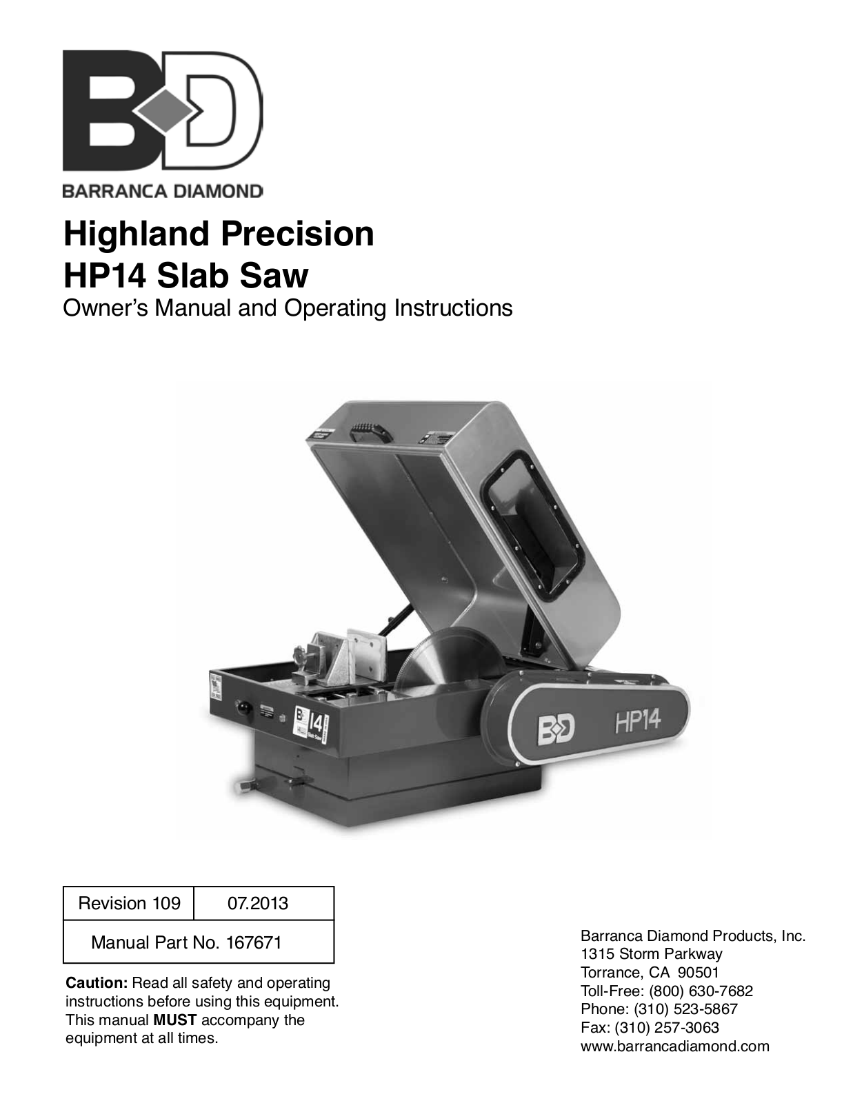 Barranca Diamond HP14 User Manual