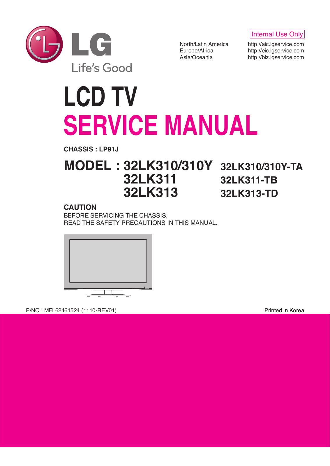 LG 32LK310-TA, 32LK310Y-TA, 32LK311-TB, 32LK313-TD Schematic