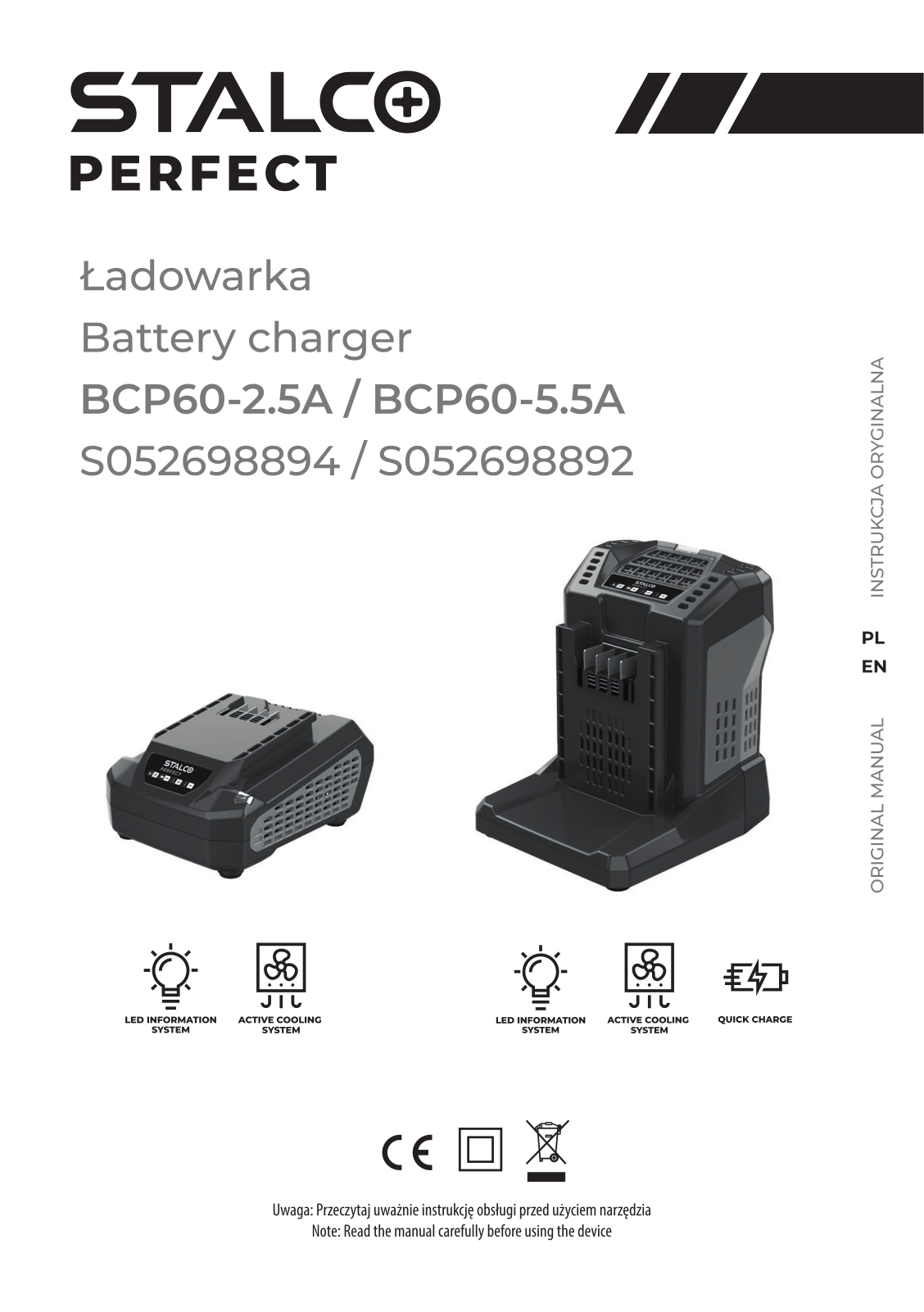STALCO BCP60-2.5A, BCP60-5.5A, S052698894, S052698892 User guide - ManualMachine.com