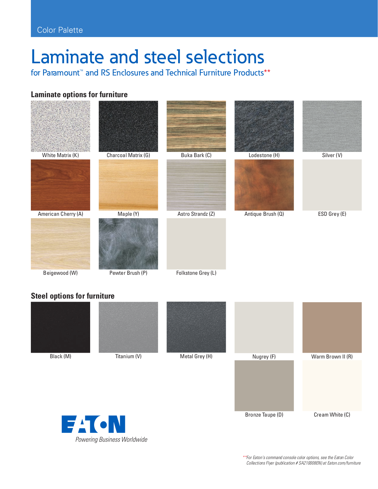 Eaton Benches By Wright Line Laminate, steel Selection Guide