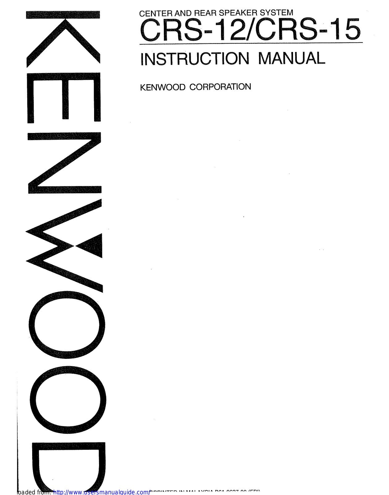 KENWOOD CRS-15, CRS-12 User Manual