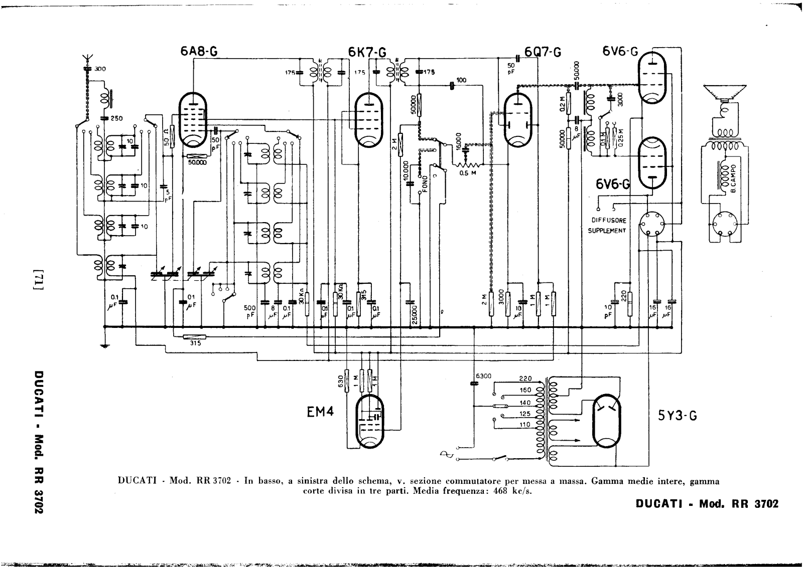 Ducati rr3702, rr4402, rr4502 schematic