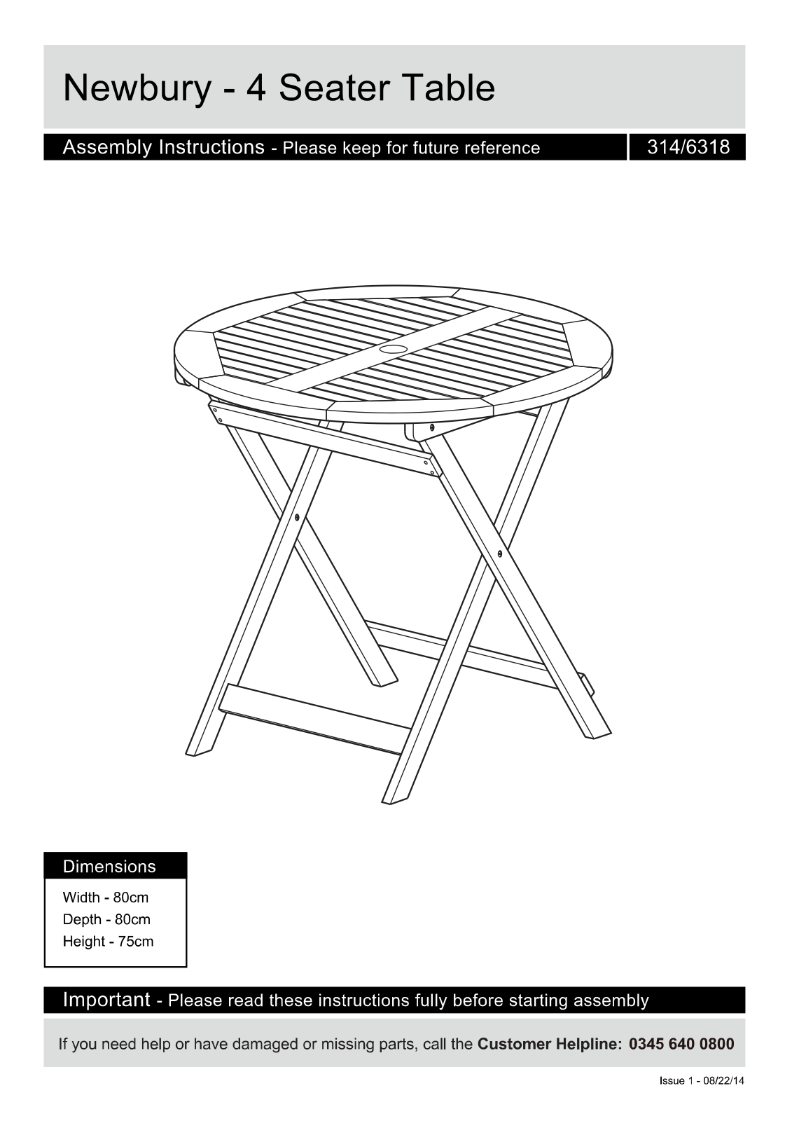 Argos VNS.T1827.0074 ASSEMBLY INSTRUCTIONS