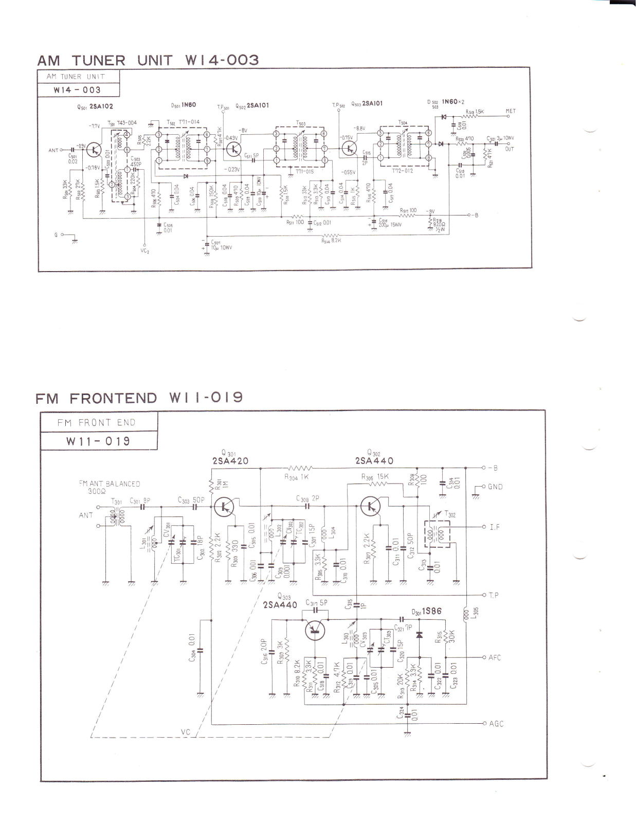 Pioneer W-14003 Schematic