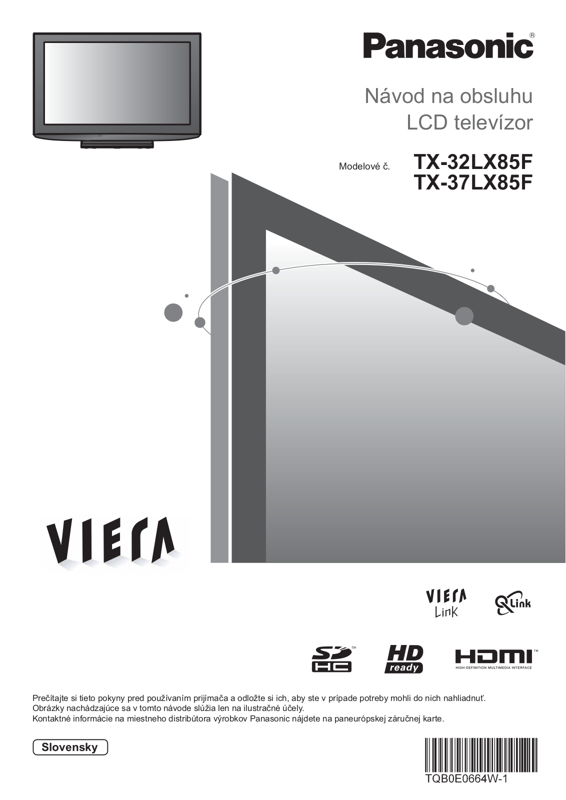 PANASONIC TX-37LX85F, TX-32LX85F User Manual