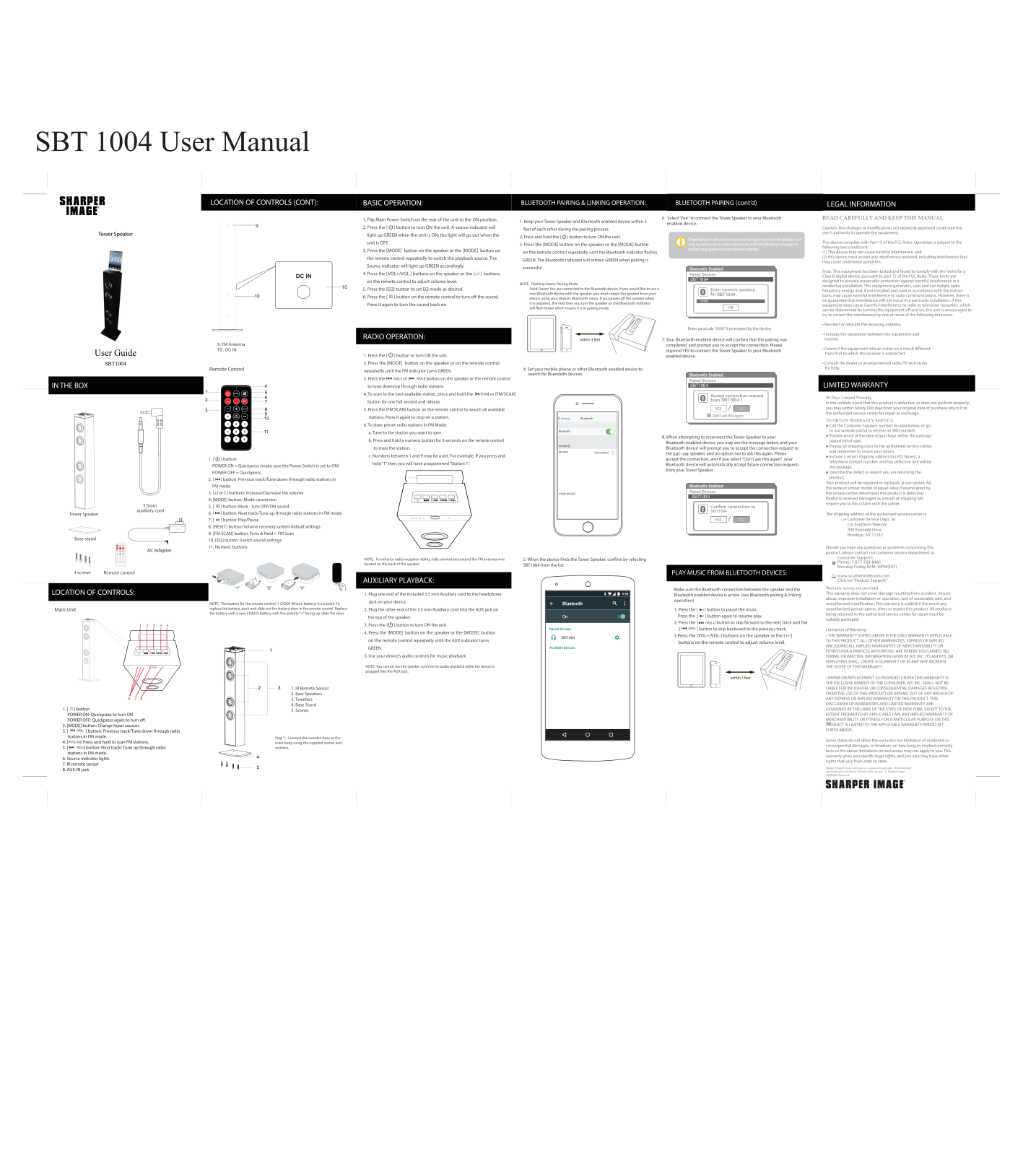 CHINA ELECTRONICS SBT1004 User Manual