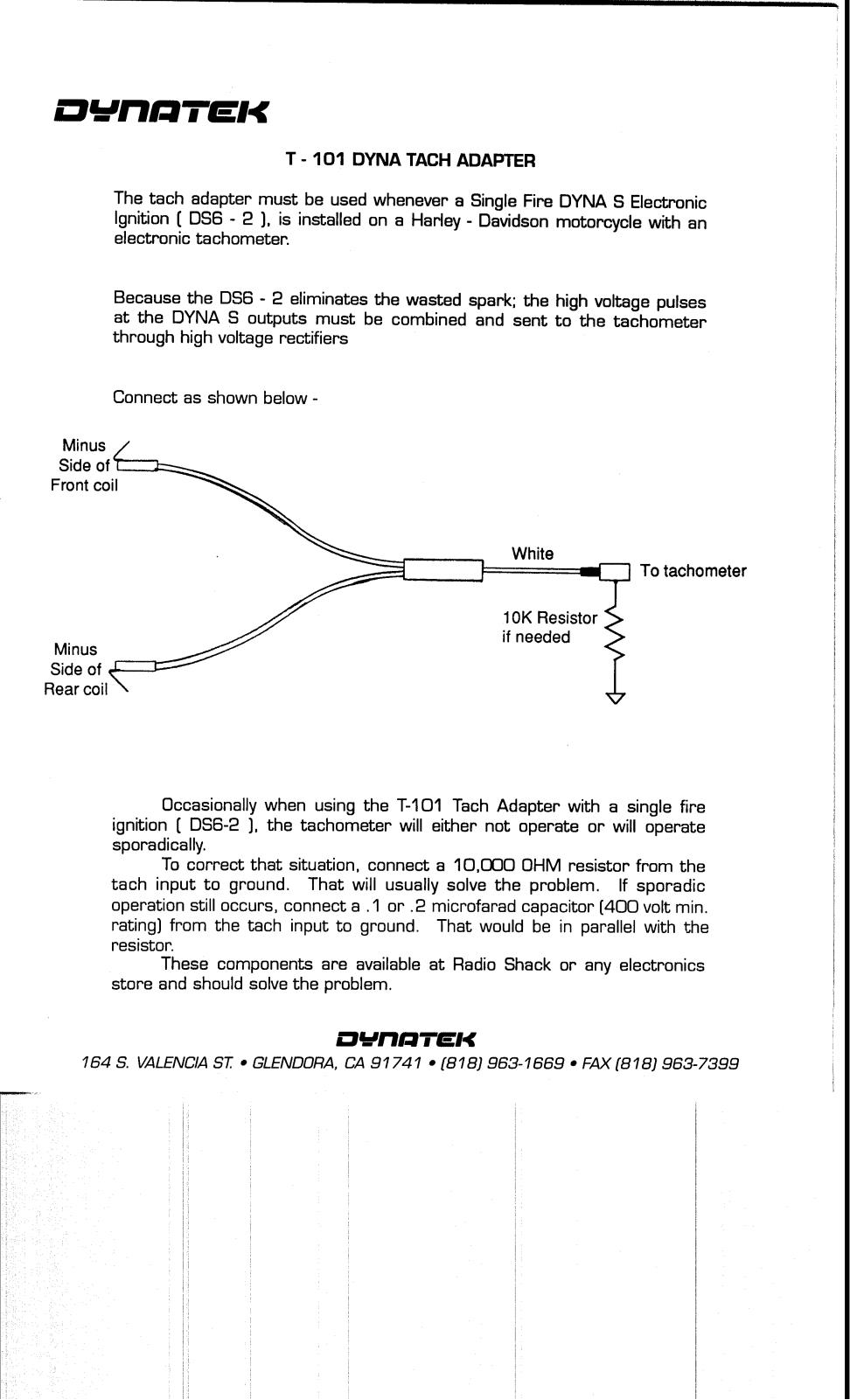 Dynatek T-101 User Manual