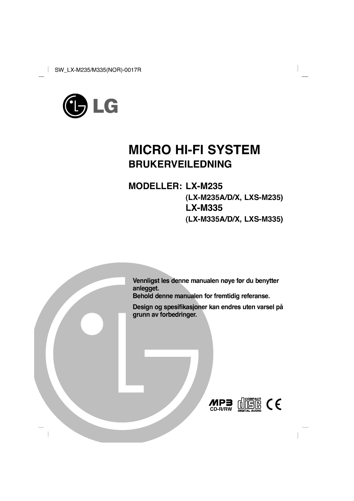 Lg LX-M235, LX-M335 user Manual