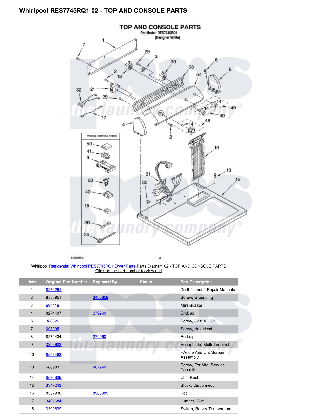 Whirlpool RES7745RQ1 Parts Diagram