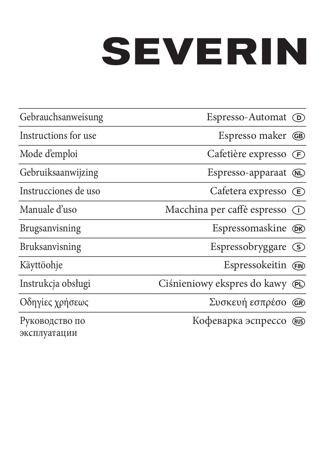 Severin KA 5979 User Manual