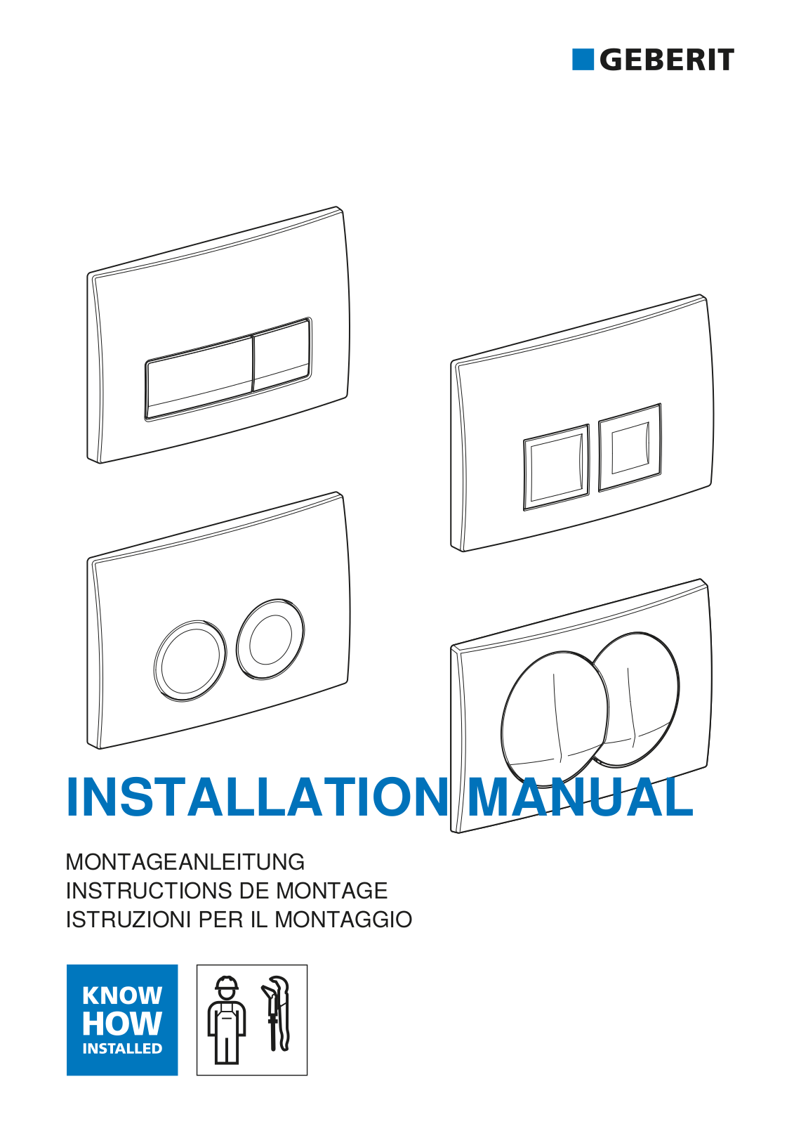 Geberit 458.124.21.1, 458.122.11.1, 458.122.21.1, 115.125.46.1, 458.128.11.1 INSTALLATION MANUAL