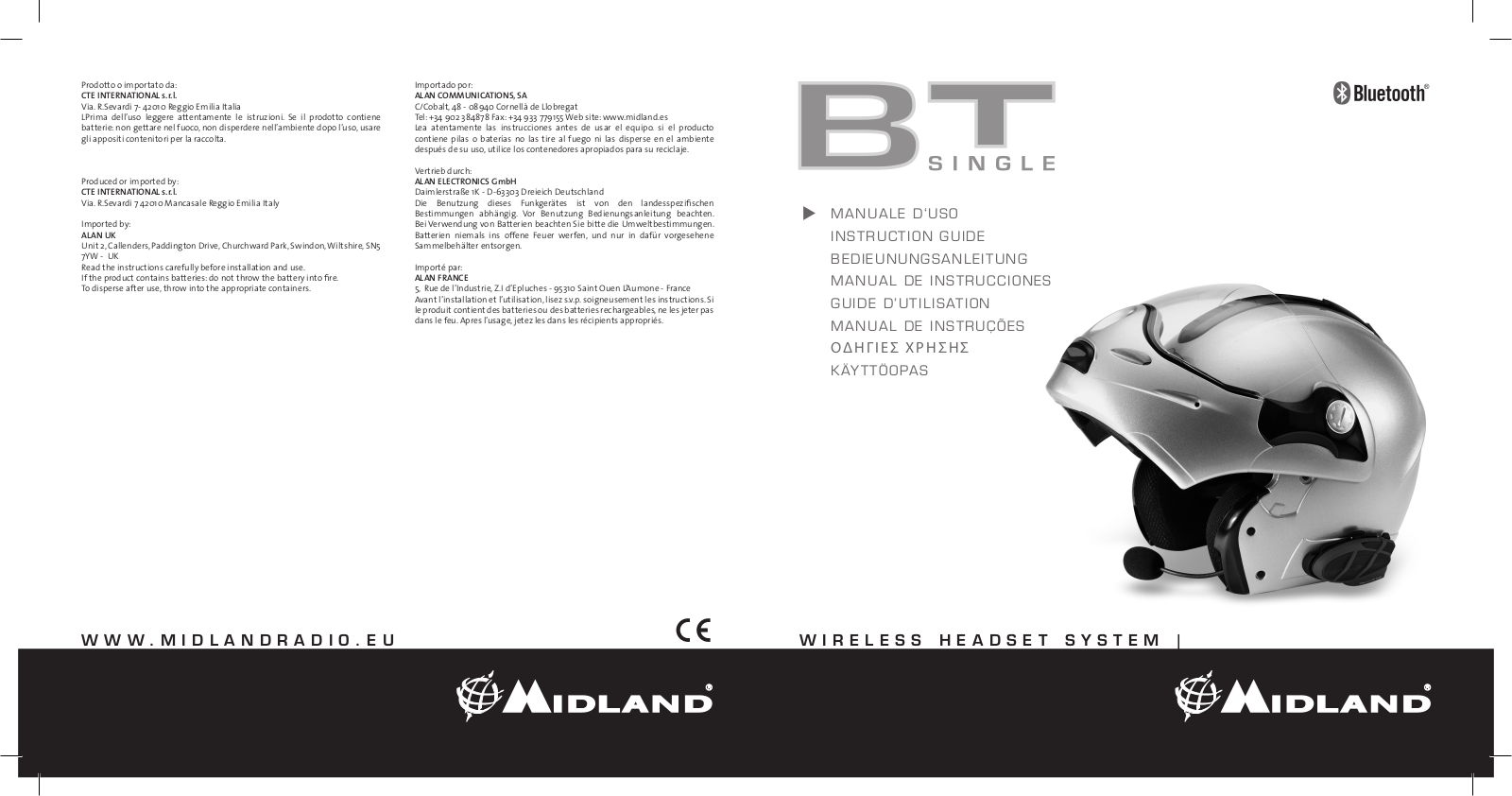 Midland BT Single INSTRUCTION GUIDE