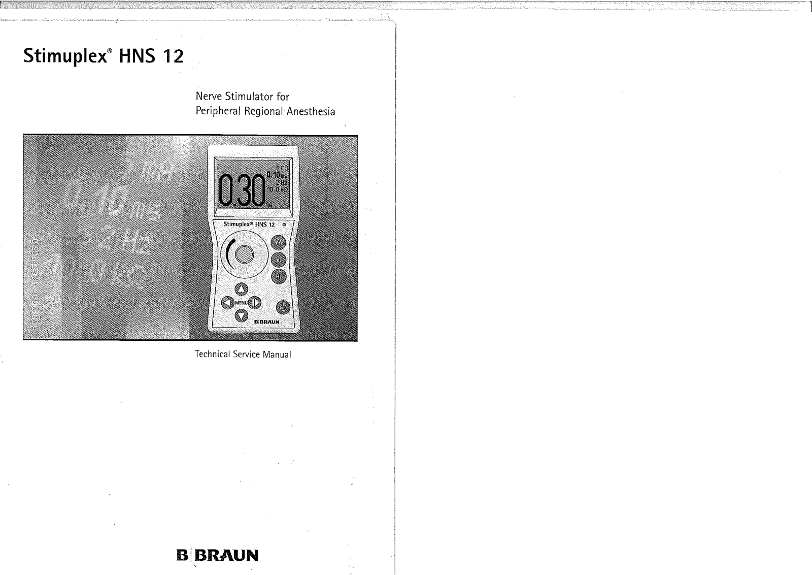B.Braun Stimuplex HNS12 Service manual