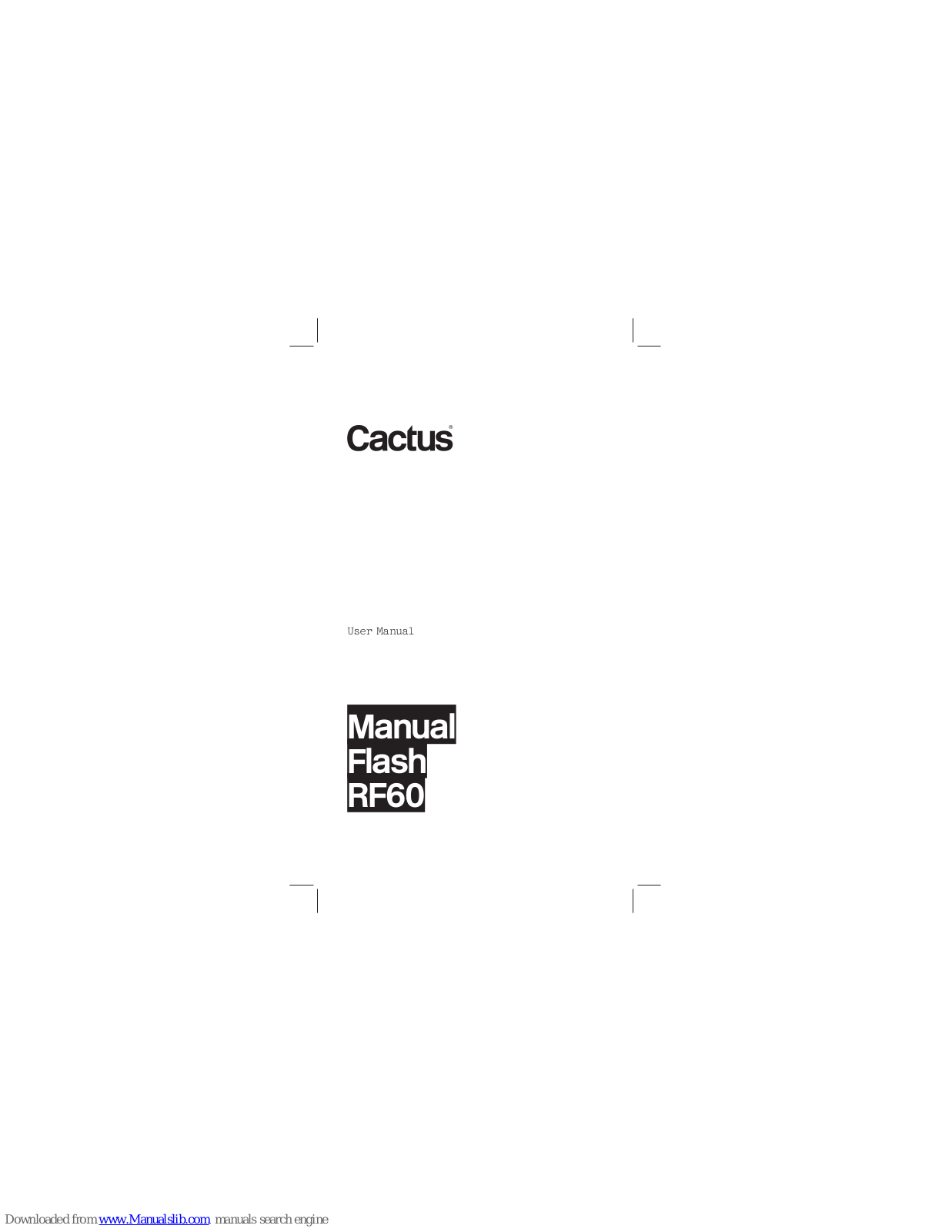 Cactus RF60 User Manual