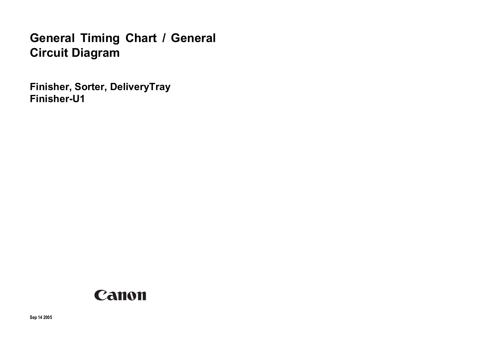 Canon iR2016, iR2020 finisher-u1 General Timing Chart, General Circuit Diagram