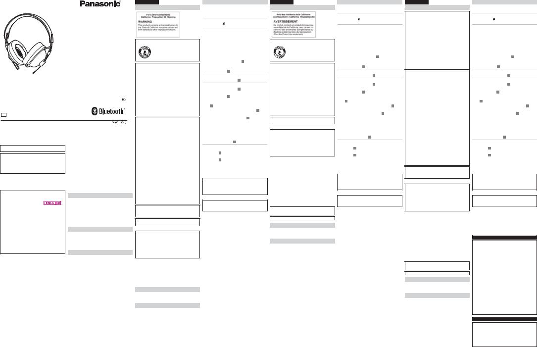 Panasonic of North America RP HTX80B User Manual