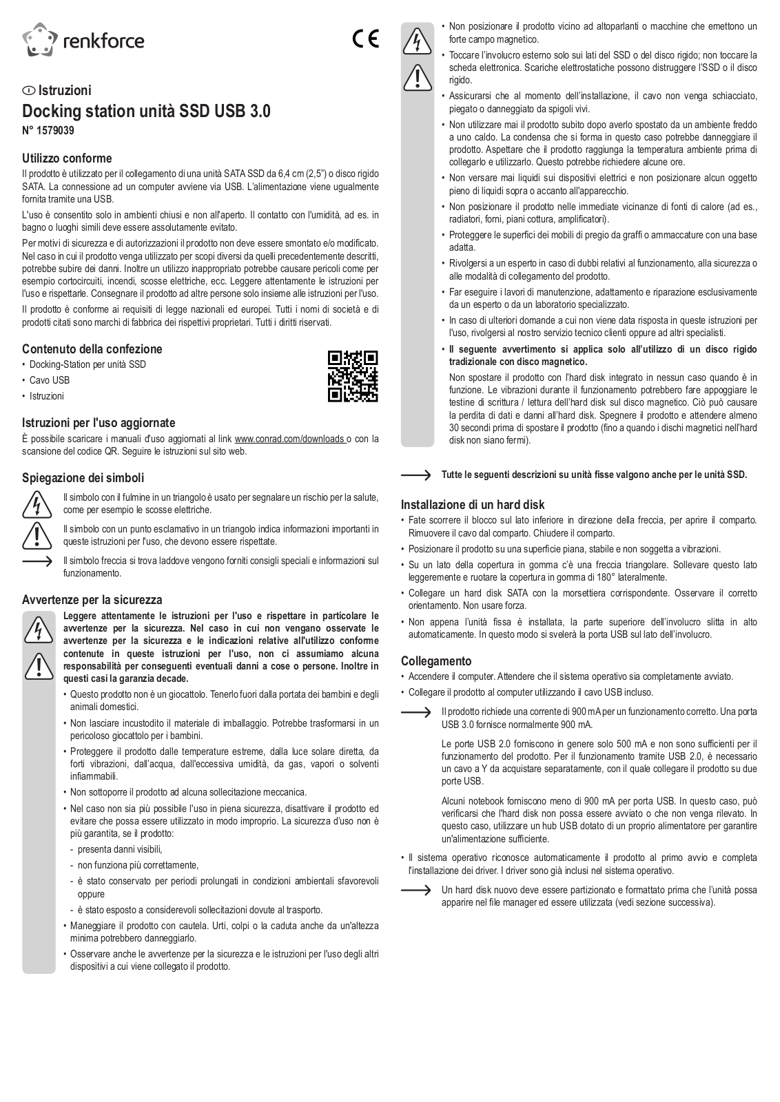 Renkforce 1579039 Operating Instructions