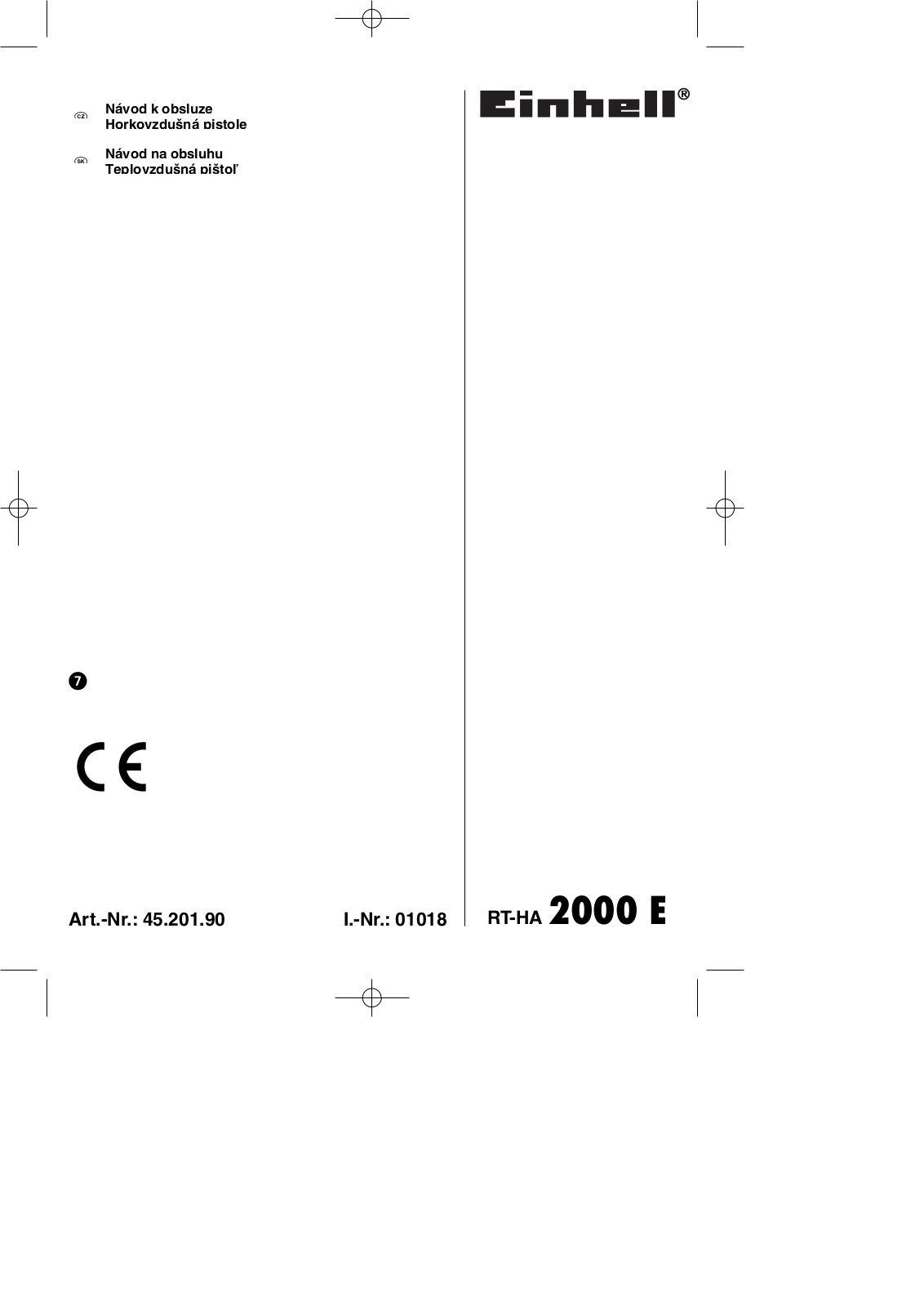 Einhell RT-HA 2000 E User Manual