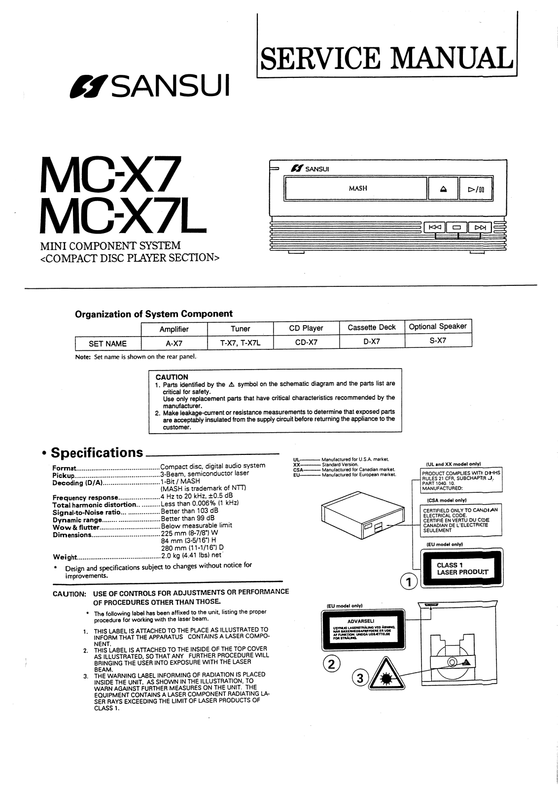 Sansui MCX-7, MCX-7-L Service manual
