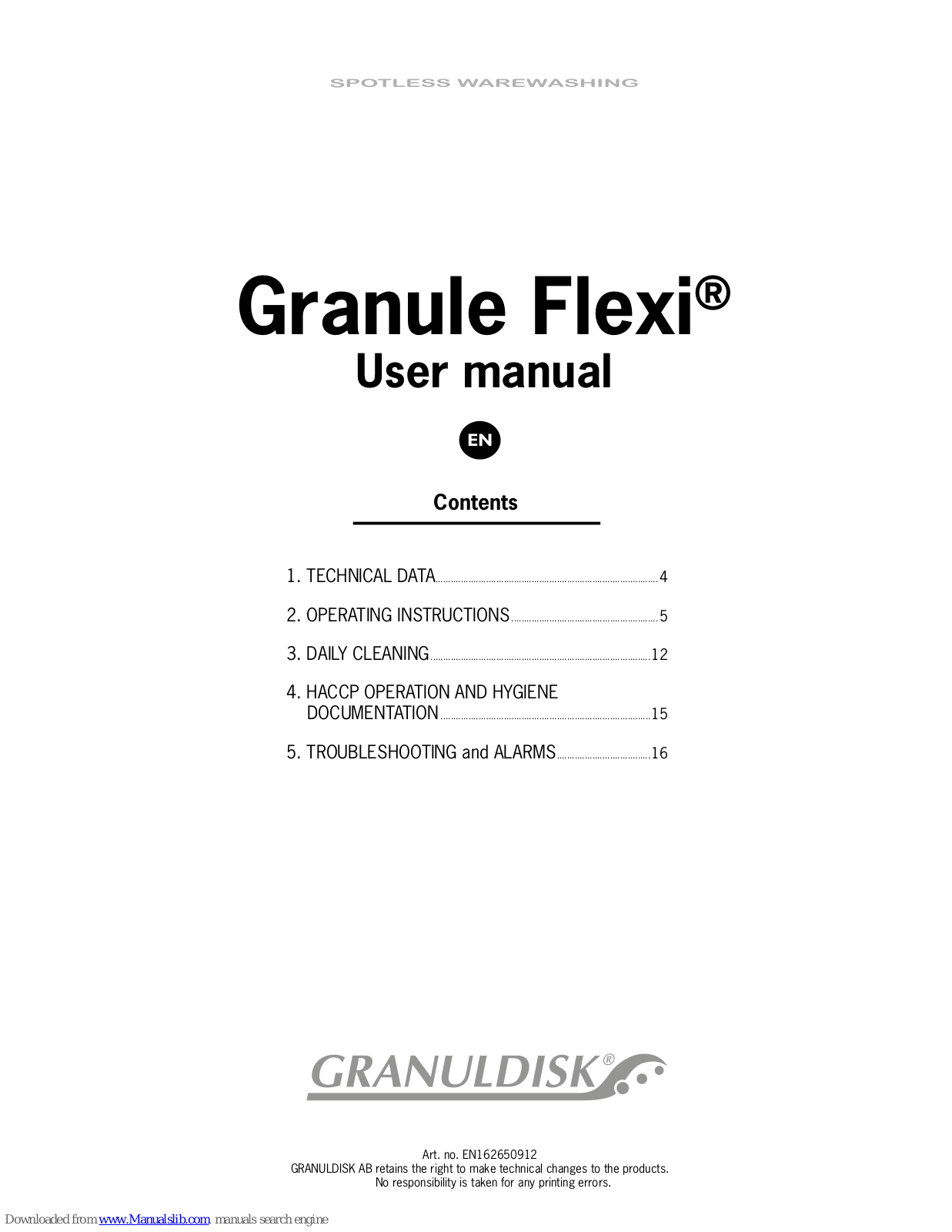 GRANULDISK Granule Flexi User Manual