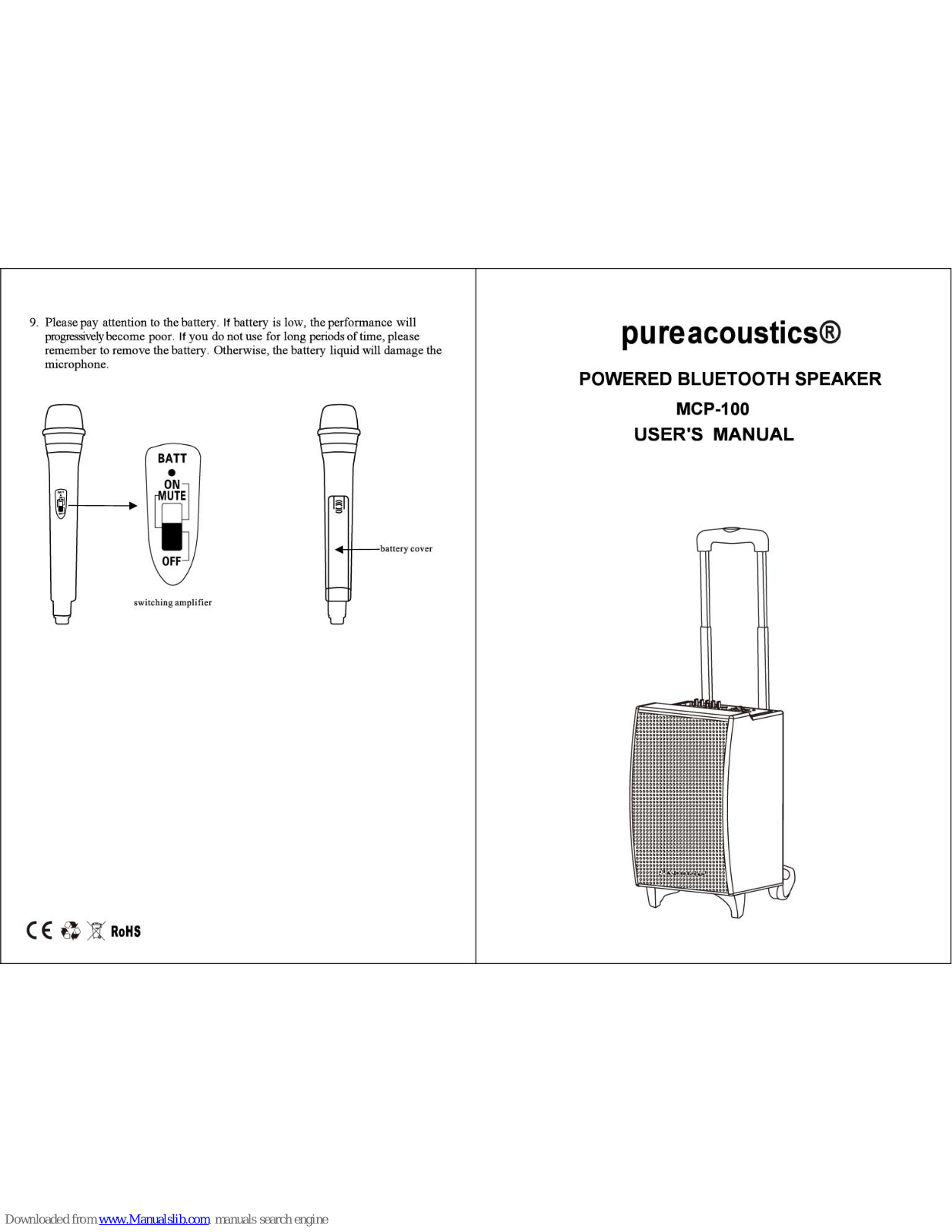 Pure Acoustics MCP-100 User Manual